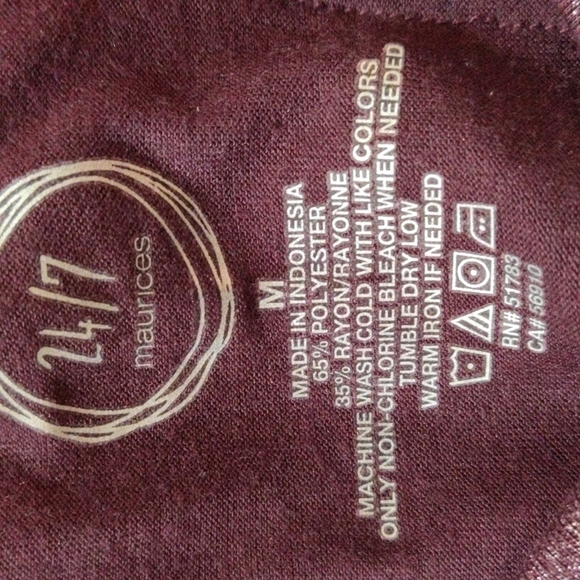 SZ M Unique Top With Crisscross Tie Brown Plum - Picture 7 of 7